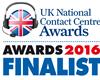 Logo for the UK National Contact Centre Awards 2016