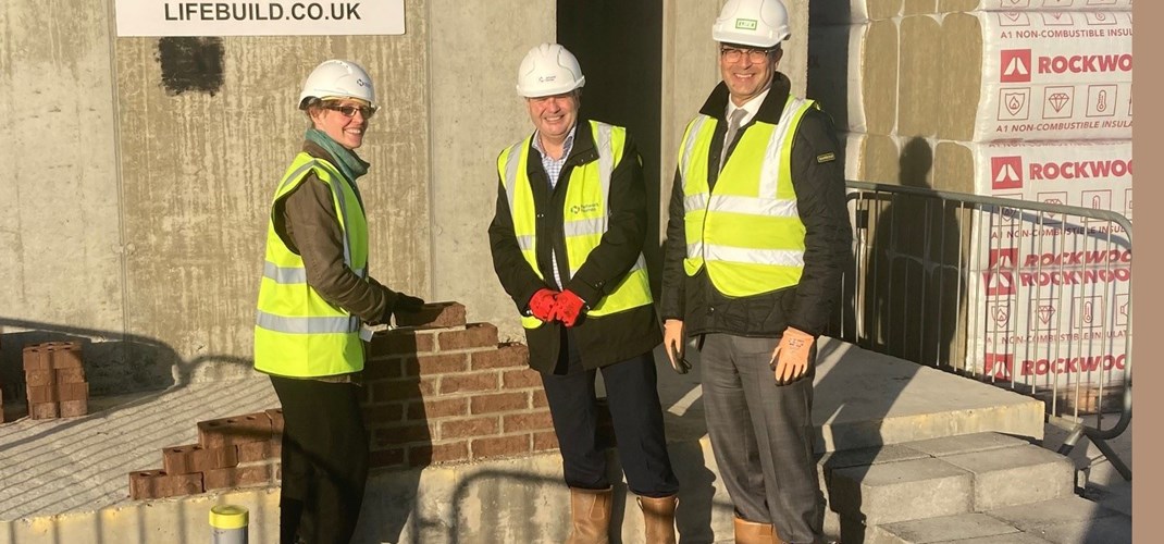 Isleworth Topping Out Event - Natalie Daniels (from GLA), Paul Haines and Ken Adams