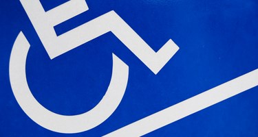 close up showing the disabled sign