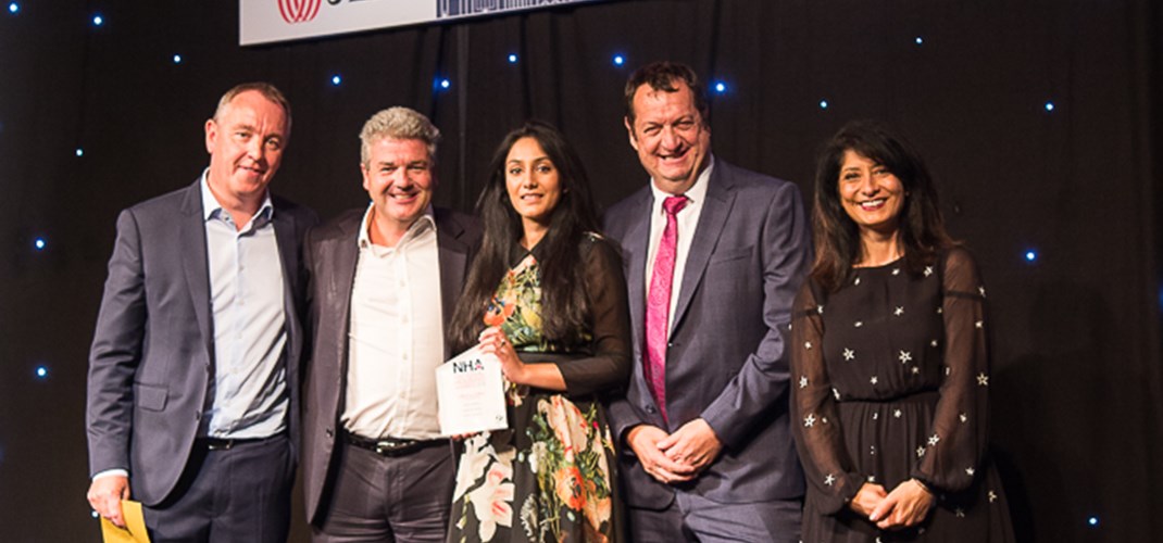 Collecting our trophy at the National Housing Awards 2018