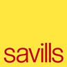Savills logo which is red text on a yellow background