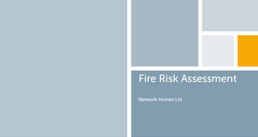 Snippet showing part of fire risk assessment front cover
